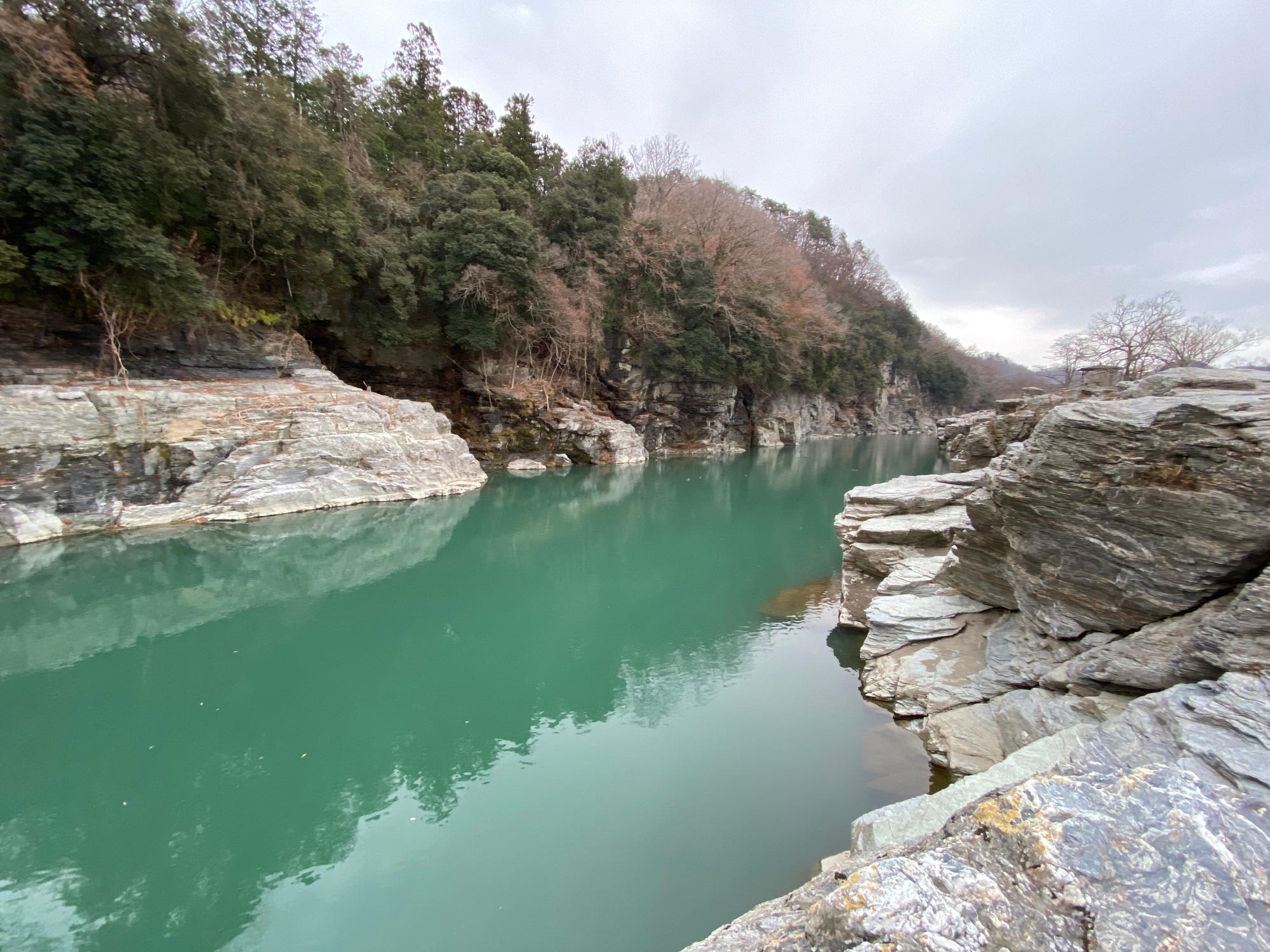 Green colour river at Nagatoro Japan
